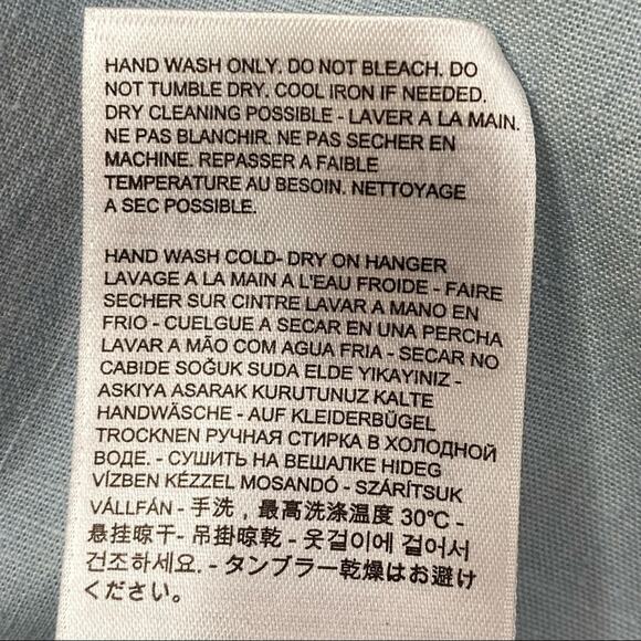 Levi’s Made and Crafted Chambray Splash Dress Womens Size 0 Blue with Pockets - Picture 14 of 14